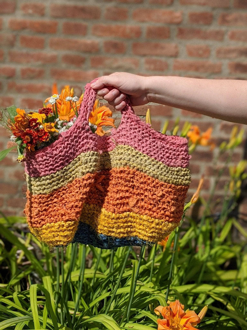 Herbal Dyed Recycled Market Tote Knit & Crochet Pattern