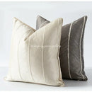 Herringbone jacquard cushion cover beige & white living room pillow by Decorbites