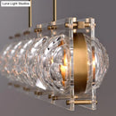 GobekUsa Hexagon Glass Ball Pendant Lamp - 5-Head Island Light Fixture with Brass Finish