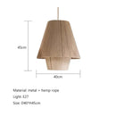 GobekUsa Hemp Rope Rattan Weave Chandelier LED Pendant Lights for Home Decor & Dining
