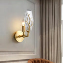 GobekUsa Hexagonal Crystal Wall Lamp - Artistic Single Fixture in Brass for Living Room