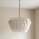 Hexagonal Layered Alabaster Chandelier