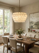 Hexagonal Layered Alabaster Chandelier