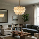 Hexagonal Layered Alabaster Chandelier