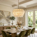 Hexagonal Layered Alabaster Chandelier