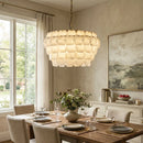 Hexagonal Layered Alabaster Chandelier