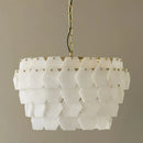 Hexagonal Layered Alabaster Chandelier