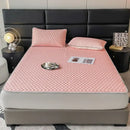 GobekUsa Cool Latex Filled Bed Sheet Set with Ice Silk Cooling Mat & Pillowcases