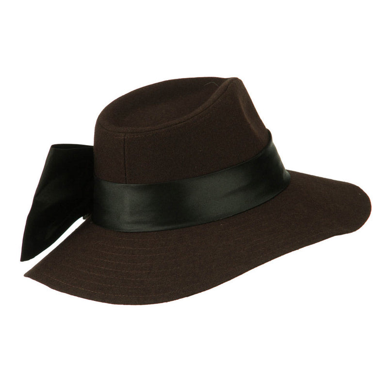 Wide Brim Dressy Hat with Flower Decoration