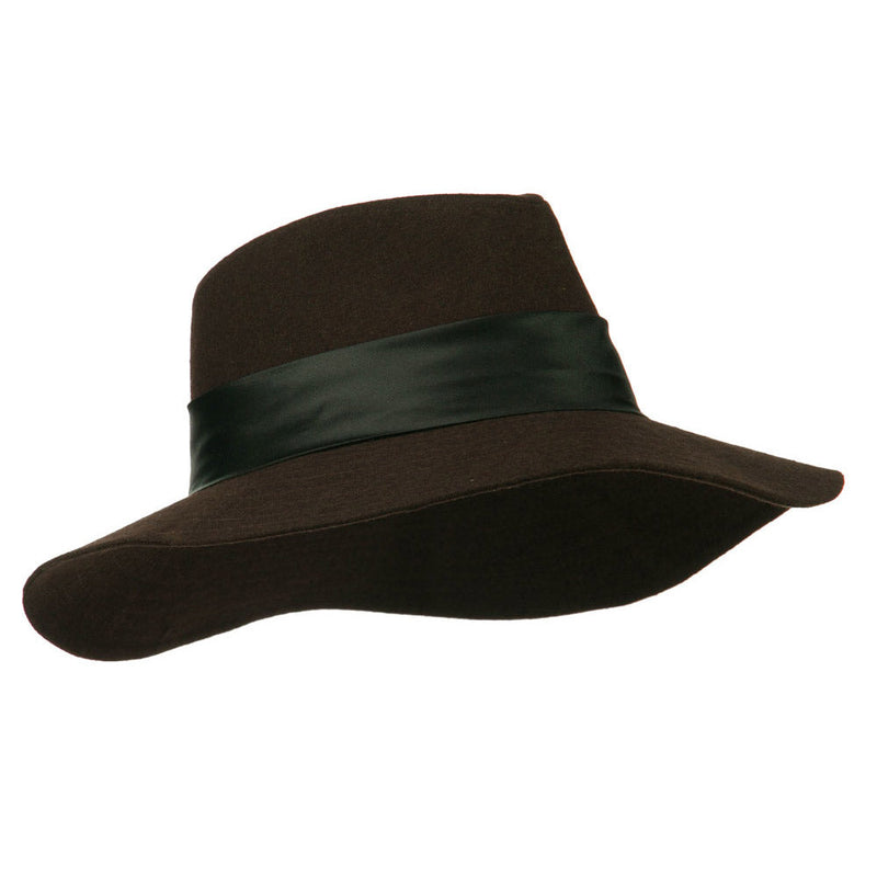 Wide Brim Dressy Hat with Flower Decoration