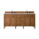 James Martin Brittany 72" Double Bathroom Vanity, Saddle Brown