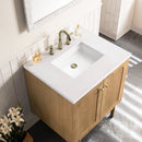 James Martin Laurent 30" Dual Mount Single Bathroom Vanity, Light Natural Oak
