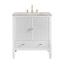 James Martin Myrrin 30" Single Bathroom Vanity, Bright White