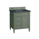 James Martin Brittany 30" Single Bathroom Vanity, Smokey Celadon