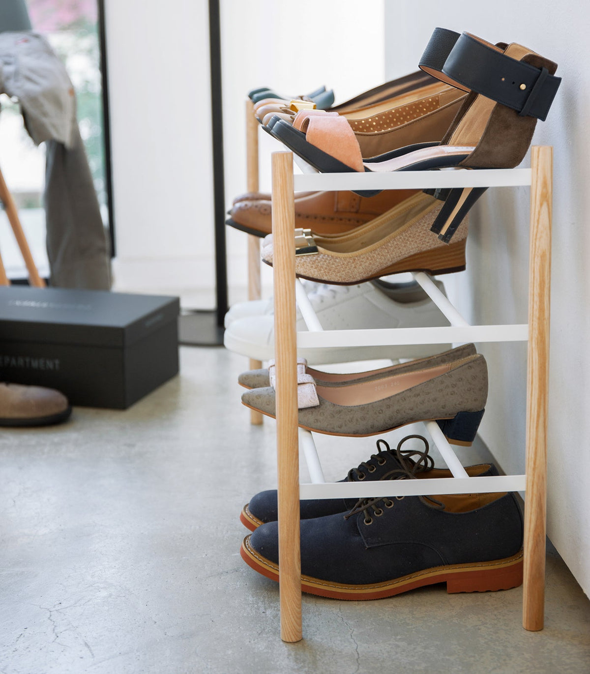 Expandable Shoe Rack (18" H)  - Steel + Wood, photo 5 of 15