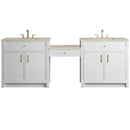 James Martin Bellshire 96" Double Bathroom Vanity, Bright White