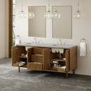 James Martin Laurent 72" Dual Mount Double Bathroom Vanity, Honey Oak