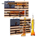 2 Gun Whiskey Decanters Set AR15 and AK47 Gun Decanter 1000ml American Flag Wall Rack by The Wine Savant - Veteran Gifts, Gun Lover Gifts, Tik Tok Gun Decanter, Military Gifts