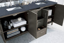 James Martin Metropolitan 72" Dual Mount Double Bathroom Vanity, Silver Oak