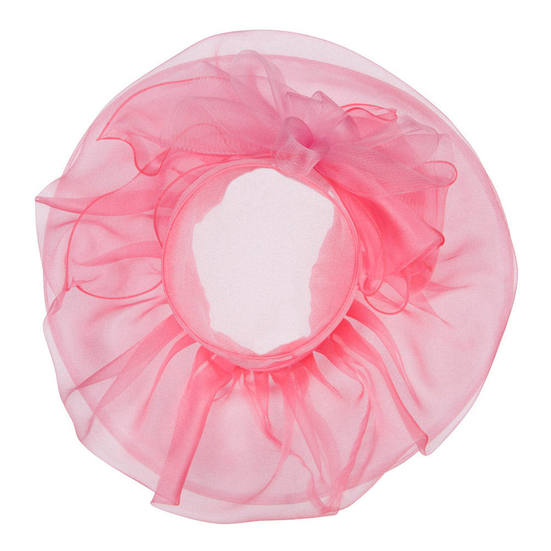 Horsehair Bow Layered Brim Organza Hat