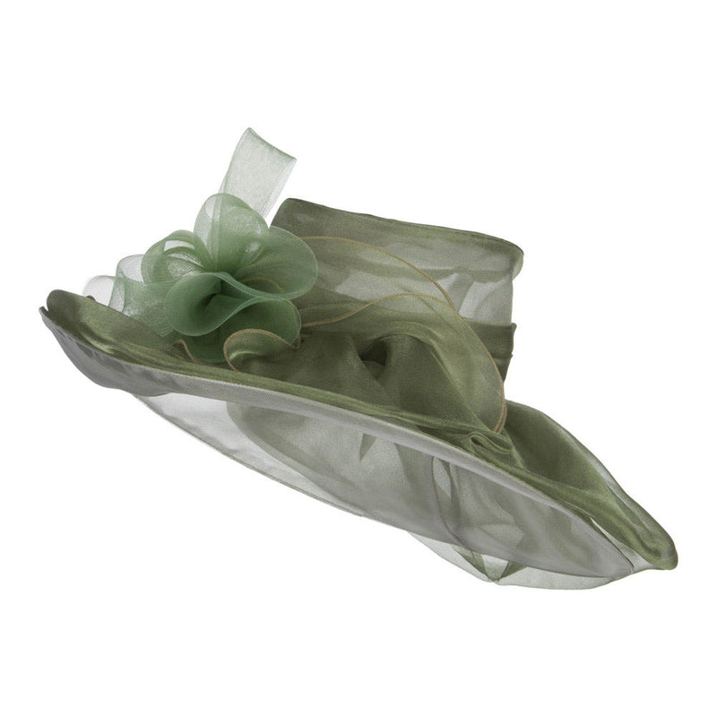 Horsehair Bow Layered Brim Organza Hat