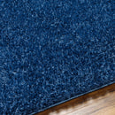 Faina Solid Dark Blue Shag Washable Area Rug - Clearance