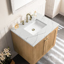 James Martin Laurent 30" Dual Mount Single Bathroom Vanity, Light Natural Oak