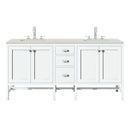 James Martin Addison 72" Double Bathroom Vanity, Glossy White
