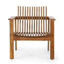 Outdoor Acacia Wood Slatted Club Chairs, Set of 2, Teak Finish by HouseOfZazla