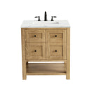 James Martin Breckenridge 30" Single Bathroom Vanity, Light Natural Oak