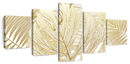 Golden Tropical Leaves Wall Art