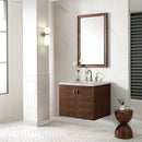 James Martin Amberly 30" Dual Mount Single Bathroom Vanity, Mid-Century Walnut