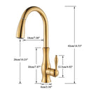 GobekUsa Brass Kitchen Faucet Pull Out Sprayer High Arch Mixer Tap Kit