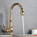 GobekUsa Brass Kitchen Faucet Pull Out Sprayer High Arch Mixer Tap Kit