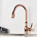 GobekUsa Brass Kitchen Faucet Pull Out Sprayer High Arch Mixer Tap Kit