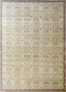 Gold And Red Hand Knotted Wool Area Rug 10x14 - Modern Style