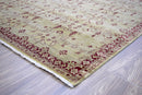 Hand Knotted 10x14 Modern Gold And Red Wool Area Rug