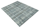 High-Low Ivory, Gray and Charcoal 8x10 hand knotted Contemporary wool Area rug