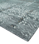 High-Low Ivory, Gray and Charcoal 8x10 hand knotted Contemporary wool Area rug