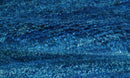High Pile Blue Hand knotted Contemporary Custom Made Solid Afghan wool Area Rug