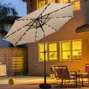 High Quality 10 Ft Patio Solar Umbrella with Crank Solar-powered LED Lights 8 Firm UV Protective Outdoor Patio Beach Umbrella