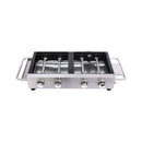 High Temperature 40K BTU 2-Burner Stainless Steel Plancha Combo Gas Grill (SAK71285) by SAKSBY WHOLESALE