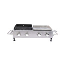 High Temperature 40K BTU 2-Burner Stainless Steel Plancha Combo Gas Grill (SAK71285) by SAKSBY WHOLESALE