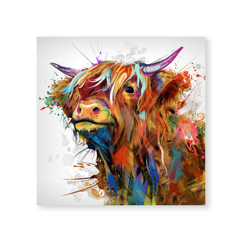 Highland Cow of Colors Canvas