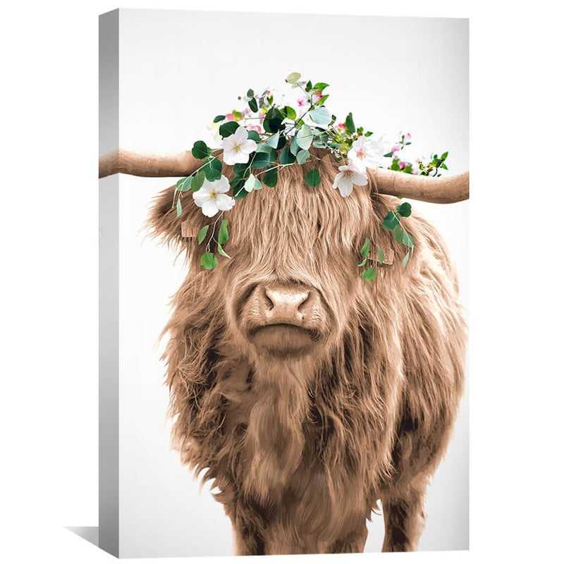 Highland Cow Portrait Canvas