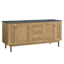 James Martin Laurent 72" Dual Mount Double Bathroom Vanity, Light Natural Oak