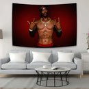 Hip-hop style white & red 2pac tapestry bedroom wall hanging by Decorbites