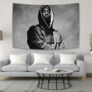 Hip-hop style white & red 2pac tapestry bedroom wall hanging by Decorbites