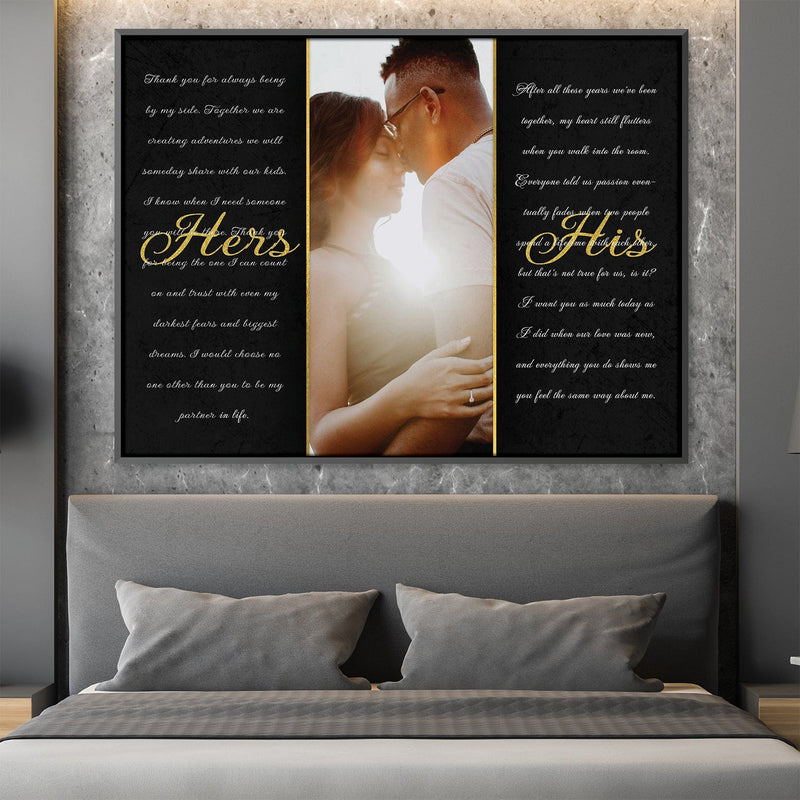 His and Her Poem Canvas