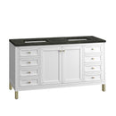 James Martin Chicago 60" Double Bathroom Vanity, Glossy White